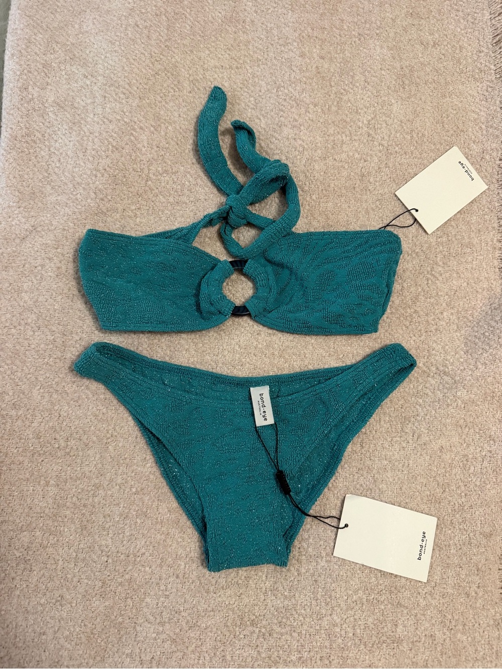 Bond Eye Teal Two-Piece Bikini Set